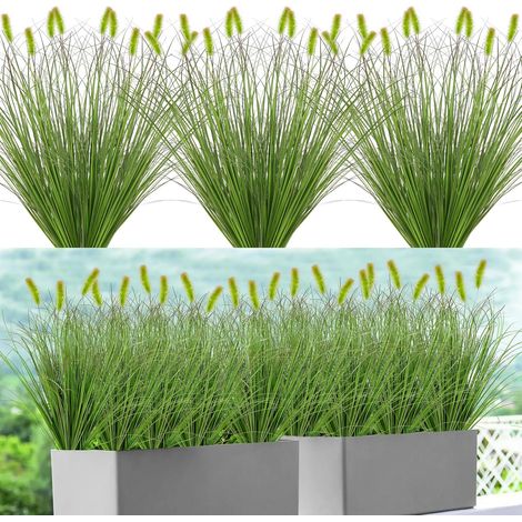 20 Pcs Herbes Plantes Artificielles Extérieur de 43cm Fausses Plantes Extérieure Verte Fausses Herbes UV Résistantes Arbustes Artificiels pour Maison Jardin Pot de Fleurs Décoration (1/5)
