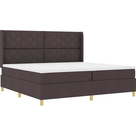 Maison Exclusive - Letto a molle con strisce LED Marrone 200 x 200 cm Tessuto (1/5)