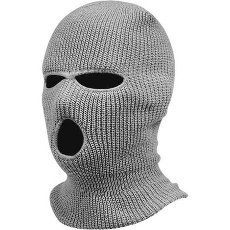 Cagoule / Masque de ski gris - Masque intégral 3 trous - Ski, moto - Taille unique - Unisexe (1/5)