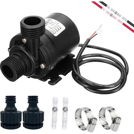 Pompe eau 12V submersible – 800 L/h – sans balais – aquarium/étang/fontaine/piscine (1/5)
