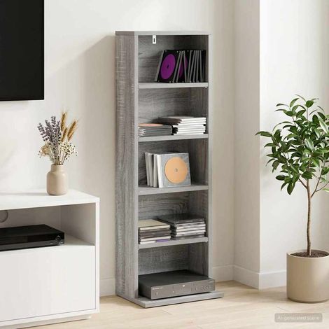 vidaXL CD Cabinet Grey Sonoma 33 x 23.5 x 97.5 cm Engineered Wood (1/5)
