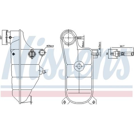 Vase d'expansion, liquide de refroidissement NISSENS 996364 MERCEDES-BENZ
