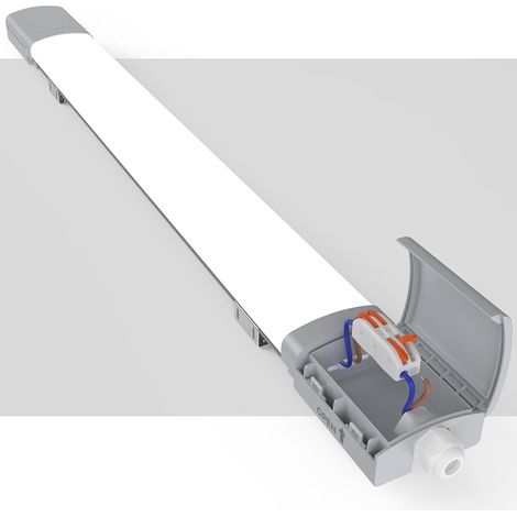 Antenlicht 10er Pack LED Feuchtraumleuchte 60cm 18W 5000K,LED-Streifen IP65,110lm/W,connectable,70% Energiesparend,für Büros Garage Werkstatt Keller-Grau