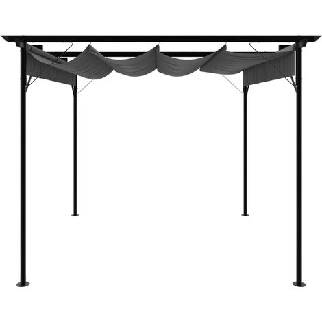 Tonnelle de jardin,Pergola avec toit rétractable anthracite 3x3 m acier 180 g/m² CFW310778 (1/5)