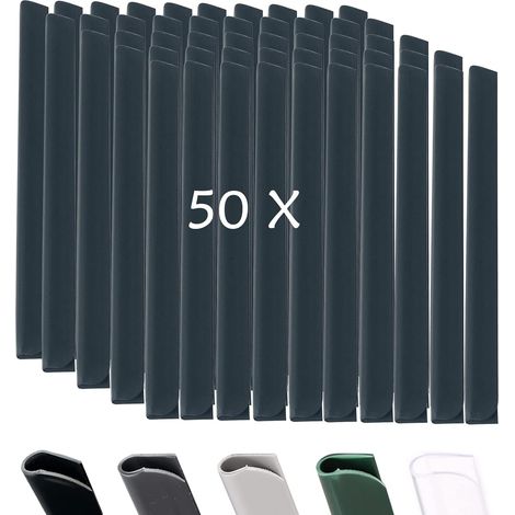 Lot de 50 Clips de Fixation en PVC Brise Vue, Attache Brise Vue, Fixation Brise Vue Protection Contre Le Vent pour Le Jardin et la clôture Clips de Fixation Clôture Double (Noir 50 Clips) (1/5)