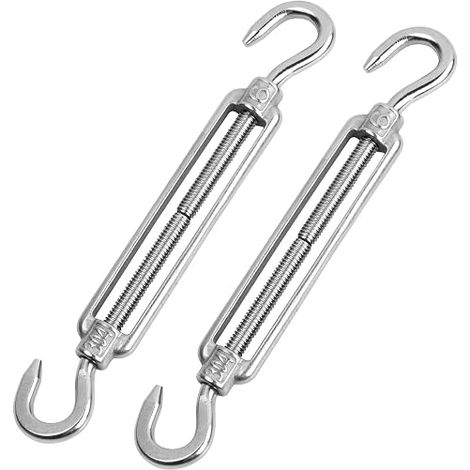 Wire Tensioner, Stainless Steel Tensioner, Cable Hook, Turnbuckle Tensioner, Stainless Steel Cable Tensioner, for Clothesline, Steel Cable, Steel Rope (1/4)
