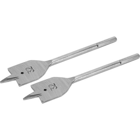 Lot de 2 Forets Plats Bois 32mm, Mèche à Bois Ronde pour Perçage de Grands Trous, Outillage de Menuiserie (1/5)