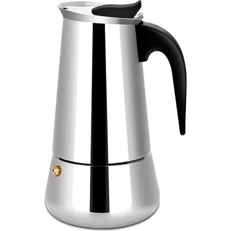 Cafetière Italienne Inox - 12 Tasses - Acier Inoxydable - Extraction Riche - Maison et Bureau - 750 ml (1/3)