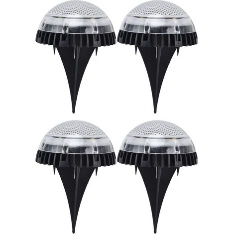 Solar-Gartenleuchten, 4er-Pack Solar-Bodenleuchten, 8 LED-Außenleuchten für Gehweg, Hof, Rasen, Terrasse, Einfahrt, Weg, Hinterhof (Weißes Licht)