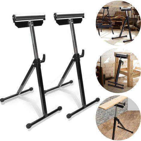 SWANEW 2x Carrelli da officina con supporto a rulli regolabile in altezza da 68 a 108 cm. per utensili da garage e bricolage