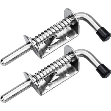 Verrou de Porte de Garage à Ressort en Acier – Loquet 127 mm pour Abri de Jardin, Portail ou Porte Extérieure – Lot de 2 (1/5)