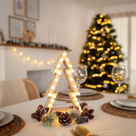 Árbol de Navidad Madera LED con Batería Gaspar Natural (1/4)