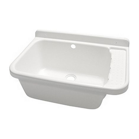 Pilozzo in resina 50x35 cm completo di sistemi per il fissaggio e sifone Bianco