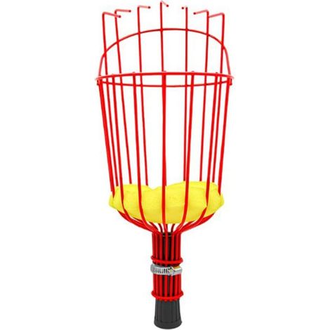 Panier de cueillette de fruits 2024 avec coussin, outil de cueillette efficace pour cueillir les fruits en haut des endroits les fruits en bumpant (rouge, taille unique) (1/5)
