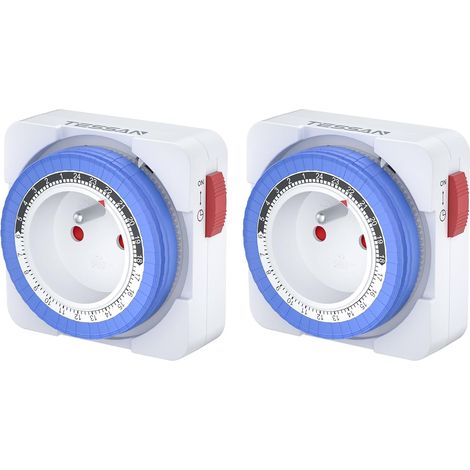 Prise Minuteur Programmable 24 Heures, 3680W Programmateur Courant, Timer Prise Electrique à 96 Segments, Intervalle 15 Minutes, Minuterie de Cycle Quotidien pour Lampes (1/5)