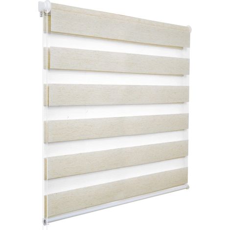 WOLTU 1 pièce Store Enrouleur Double. Fixation Rapide sans perçage. Isolant Thermique. 60x150cm. Hêtre VH5518bu