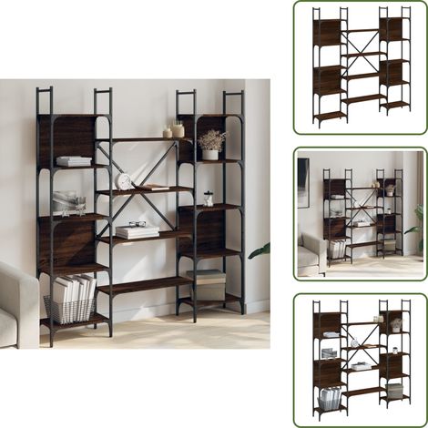 The Living Store Bücherregal Braun Eichen-Optik 155,5x24x166,5 cm Holzwerkstoff - BucheRegal - Eiche Optik - Holzkasten - Regal - Aufbewahrung (1/5)