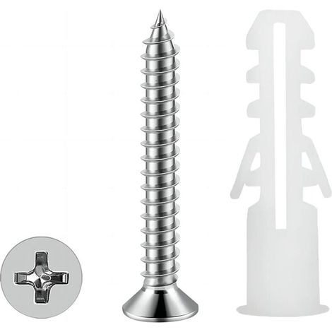 100 anclajes para placas de yeso, con tornillos M6 x 30 mm, anclajes para placas de yeso, para montaje en paredes huecas (1/4)