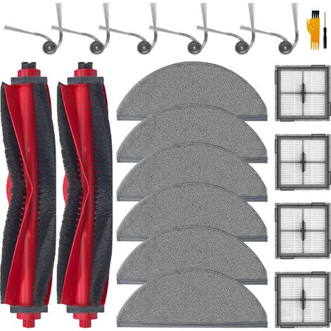 Accesorios para Roborock Q10 X5/Q10 X5+: 2 Escobillas Principales, 6 Paños, 4 Filtros, 6 Cepillos Laterales, Recambio 20 Piezas (1/5)