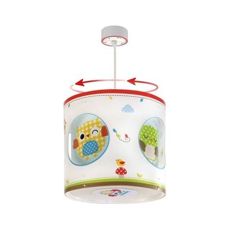 Dalber Lámpara de Techo Infantil Giratoria redonda serie Búhos (1/3)