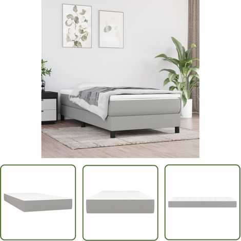 The Living Store Matelas de lit à ressorts ensachés Gris clair 90x190x20cm Tissu - Matelas À Ressorts Ensachés - Matelas Confortable - Matelas Gris - Matelas Double - Literie (1/5)