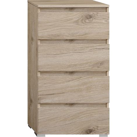 Cassettiera moderna in legno 4 cassetti 61x101h Quercia (1/2)
