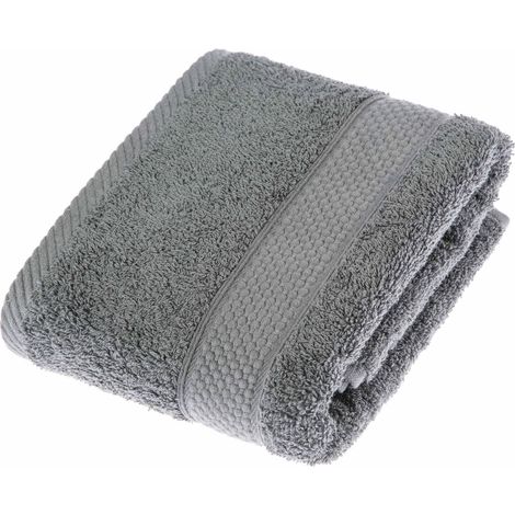 HOMESCAPES Frottee Handtuch 100% Baumwolle grau