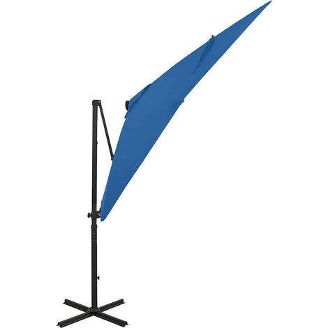 Maison Exclusive - Ampelschirm mit LED-Beleuchtung 250 cm Azurbla (1/5)