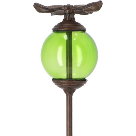 Lot de 2 tuteurs insectes en verre et fonte - Coloris aléatoire - H 118 cm - Livraison gratuite