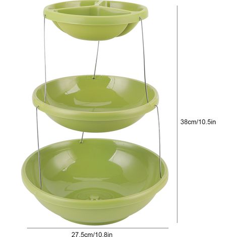 Présentoir à gâteaux et desserts à 3 niveaux rotatif et innovant, vert. (1/5)