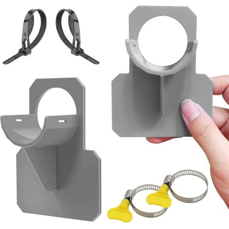 Juego de 2 soportes para manguera de piscina - Accesorios para manguera de piscina resistentes a pinchazos, desgarros y tirones (30-37 mm) (1/5)