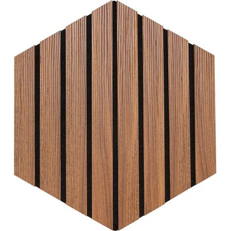 Set di 3 pannelli decorativi colva effetto noce, fondo nero 30x26cm - Atmosphera créateur d'intérieur