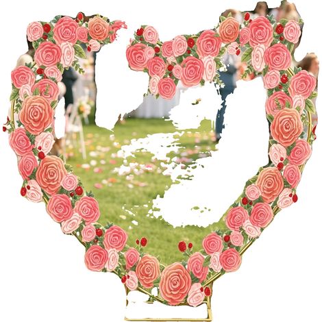 Support de toile de fond de mariage, construction en métal durable, facile à assembler, Cœur 22m(fr), 2m (1/2)