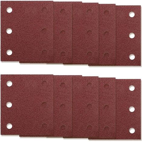 Lot de 80 feuilles de papier abrasif de rechange pour Makita BO4555 BO4554 BO4561 DBO484Z DBO480Z BO4565K BO4565J BO4565, 115 x 101 mm avec grain 40 60 80 100 120 180 240 32 0,6 trous. - Design