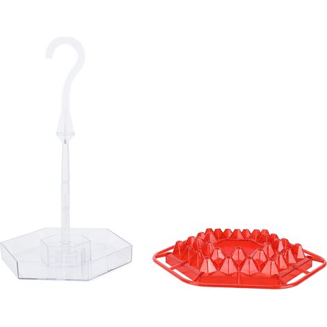 Mangeoire à oiseaux suspendue et résistante, idéale pour décorer votre jardin ou votre cour arrière (rouge). (1/5)