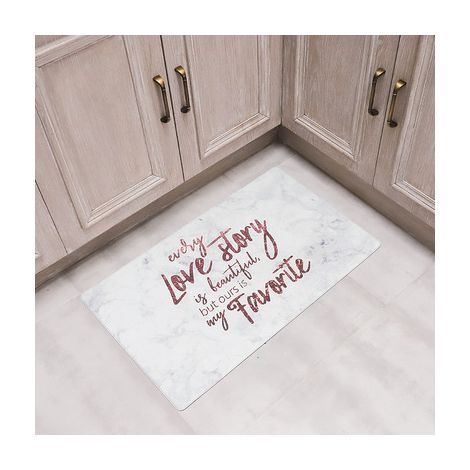 Modern European style oil-proof kitchen floor mat, household long strip waterproof and non-slip mat - suitable for both families - 6191cm