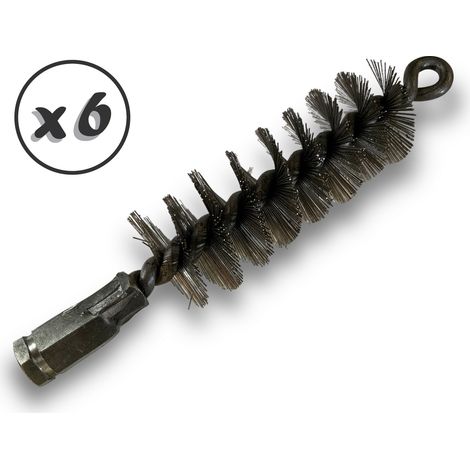 Lot de 6 Brosses à tube PRO INOX Ø 35 mm Raccord M12175 femelle Ame en acier torsadé Nettoyage brossage tube et canalisation Kibros 41SCI35x6