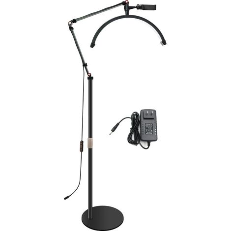 LED Halbmondlicht, einstellbare Helligkeit, universeller Handyhalter, Schwarz, EU (1/2)