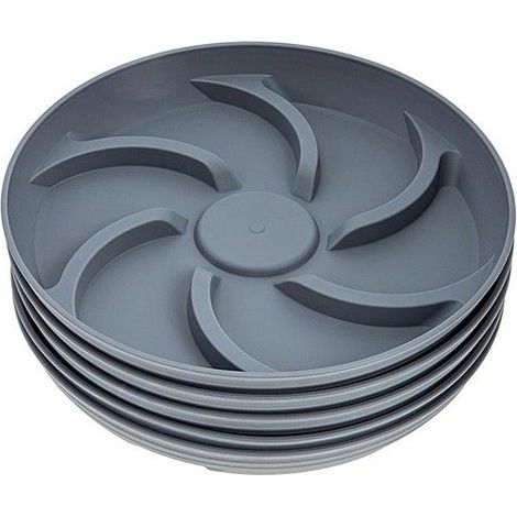Soucoupe ronde pour plantes - Lot de 5 pièces - Résine résistante - Utilisation intérieure et extérieure (1/5)