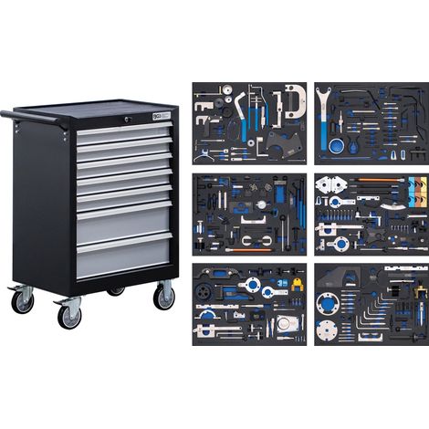 BGS Carrello officina 7 cassetti Set attrezzi regolazione motore - 6076 (1/4)
