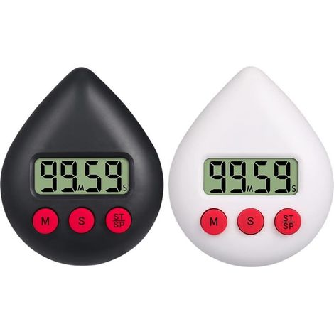 Minuteur de douche numérique 2 pièces, minuteur de douche étanche, horloge de salle de bain numérique avec écran LCD en forme de larme, convient pour l'école, les études, la cuisine, la préparation de (1/5)