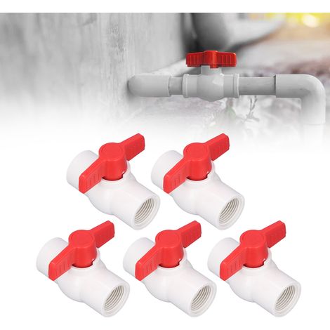 Robinet à bille en PVC lisse pour l'alimentation en eau, raccords de tuyauterie en plastique pour la décoration du bâtiment, accessoires d'alimentation en eau, interrupteur de vanne 32 mm (1/5)