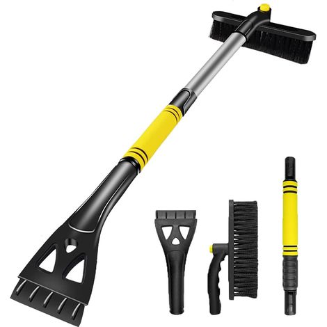 Grattoir à Neige, Grattoir à Glace pour Pare-Brise de Voiture, Brosse à Neige de Voiture Détachable Extensible avec Tête Rotative à 360 Degrés pour Voiture SUV Camion