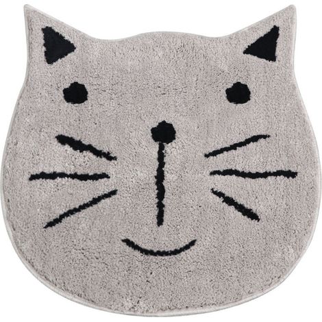 Rutschfeste Badematte mit nordischem Katzenmuster, Küchen- und Badezimmermatte, maschinenwaschbare Fußmatte, 60 x 60 cm – Crezuo