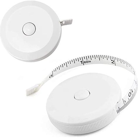 Ruban à mesurer souple, lot de 5 rubans à mesurer à double échelle à bouton rétractable souple, 1,5 m/60 pouces (1/5)