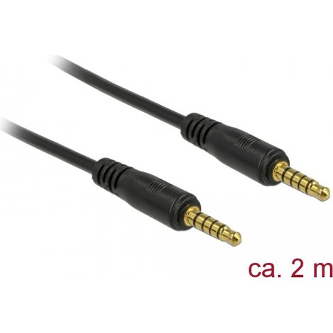 Delock Cable Conector EstÃ©reo de 3,5 mm de 5 pines, macho a macho de 2 m negro