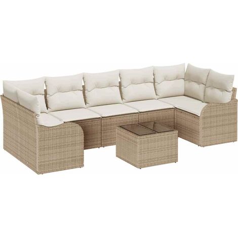Maison Exclusive - Gartensofa-set Beige 55 x 55 x 37 cm Poly-Ratt