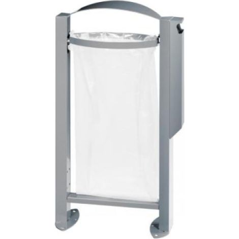Corbeille vigipirate sur pied / cendrier Arkea - 60l/3l - gris métal - RAL 9006