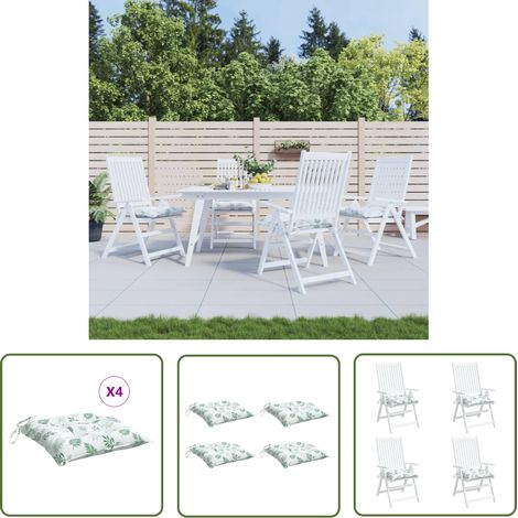 Coussins de chaise,Rembourrés pour chaise 4 pcs à motif de feuilles 50x50x7 cm BGT11527 (1/5)