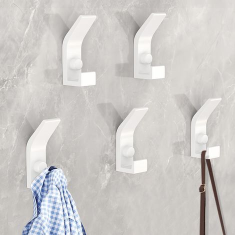 5 Pièces Crochets, Double Porte Serviette avec Vis, Moderne Patere Porte Manteau Mural, Porte Chapeau Crochet Support mural, Patère Murale Deco Crochets pour Entrée Salle de Bain Chambre (1/5)